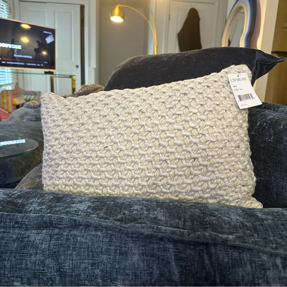 Livabliss by Surya Karrie Pillows - Rectangular 12” x 20” Cream Cover & Insert
